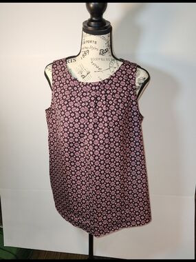 LOFT Purple Floral-Print Sleeveless Tank